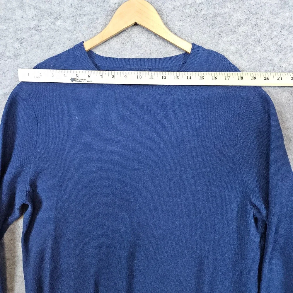 J Crew Men's Blue Crewneck Pullover‎ Sweater Size L 100% Cotton Warm Cozy Winter
